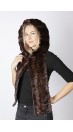 Brown mink fur hood-scarf